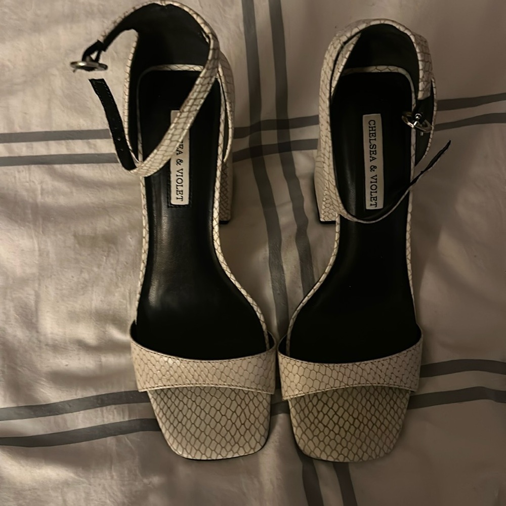 Snakeskin pattern heels